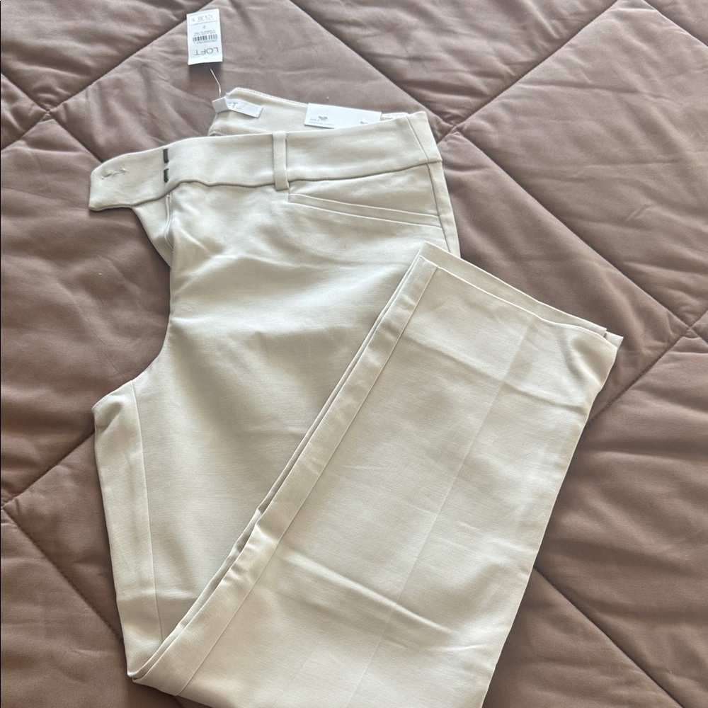 LOFT Cream Ankle Pants
